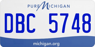 MI license plate DBC5748