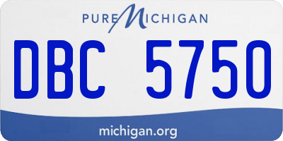 MI license plate DBC5750