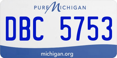 MI license plate DBC5753