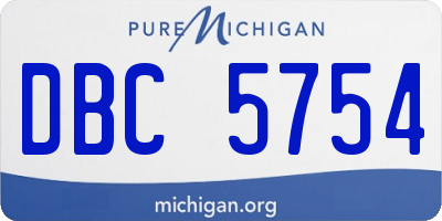 MI license plate DBC5754
