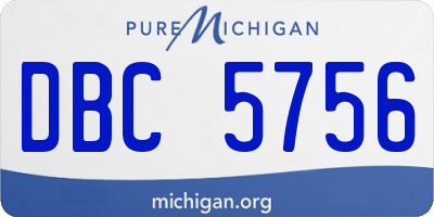 MI license plate DBC5756