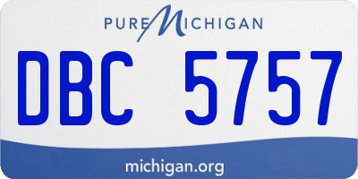 MI license plate DBC5757