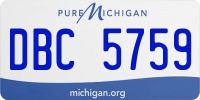 MI license plate DBC5759