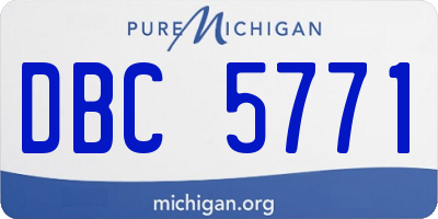 MI license plate DBC5771