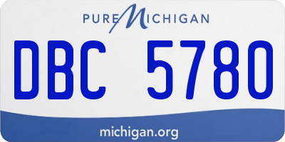 MI license plate DBC5780