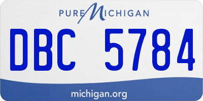 MI license plate DBC5784