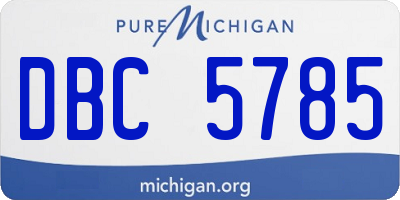 MI license plate DBC5785