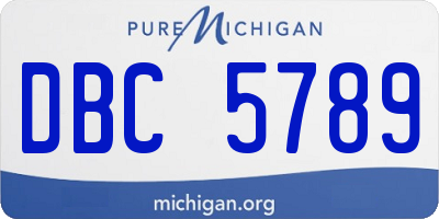 MI license plate DBC5789