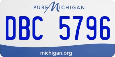 MI license plate DBC5796