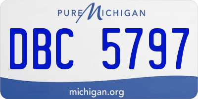 MI license plate DBC5797