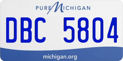 MI license plate DBC5804