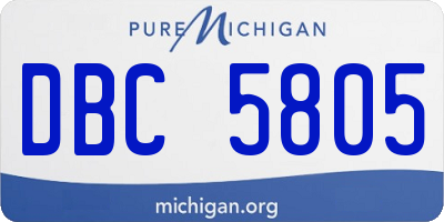 MI license plate DBC5805