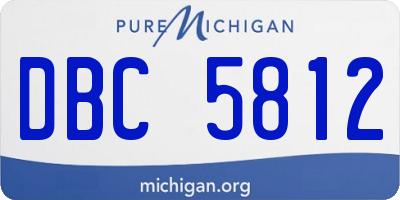 MI license plate DBC5812