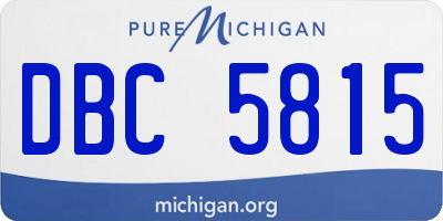 MI license plate DBC5815