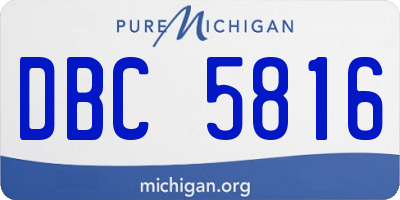 MI license plate DBC5816