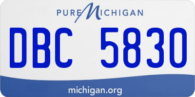 MI license plate DBC5830