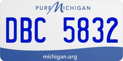 MI license plate DBC5832