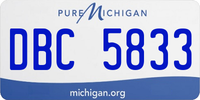 MI license plate DBC5833