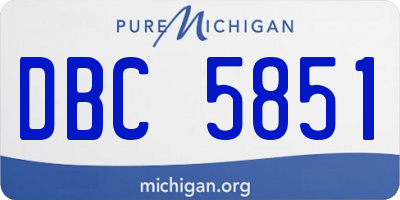 MI license plate DBC5851