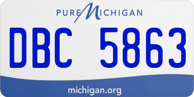 MI license plate DBC5863