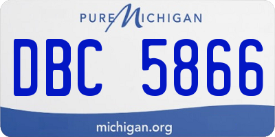 MI license plate DBC5866