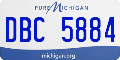 MI license plate DBC5884
