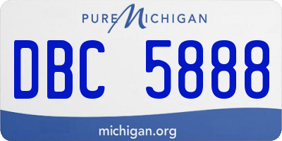 MI license plate DBC5888