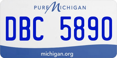MI license plate DBC5890
