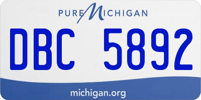 MI license plate DBC5892