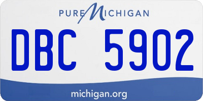 MI license plate DBC5902