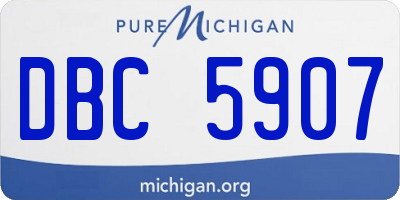 MI license plate DBC5907