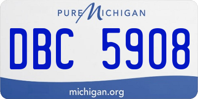 MI license plate DBC5908