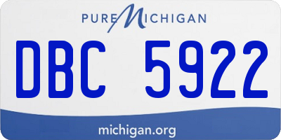 MI license plate DBC5922