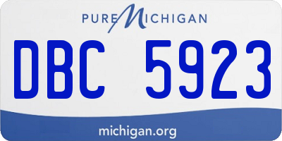 MI license plate DBC5923