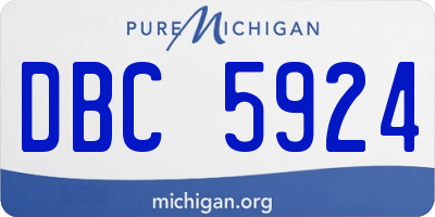 MI license plate DBC5924