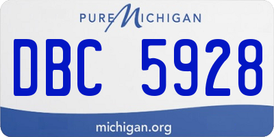 MI license plate DBC5928