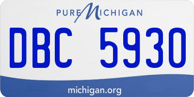 MI license plate DBC5930
