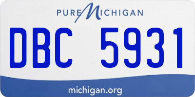 MI license plate DBC5931