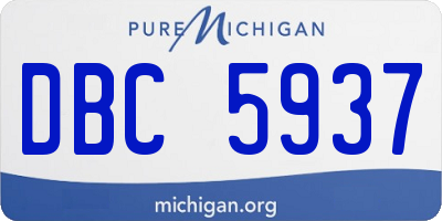 MI license plate DBC5937