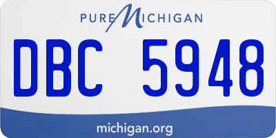 MI license plate DBC5948
