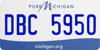 MI license plate DBC5950