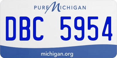 MI license plate DBC5954