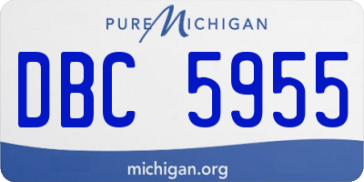 MI license plate DBC5955