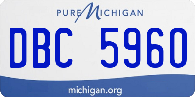 MI license plate DBC5960