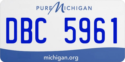 MI license plate DBC5961