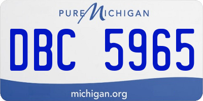 MI license plate DBC5965