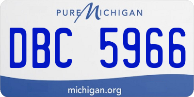 MI license plate DBC5966