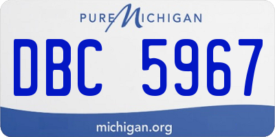MI license plate DBC5967