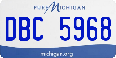 MI license plate DBC5968