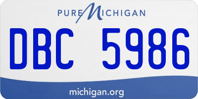 MI license plate DBC5986